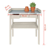 Esschert Design Esschert Design Garden Aarbecht Dësch mat Tiräng (Wäiss) CF29W