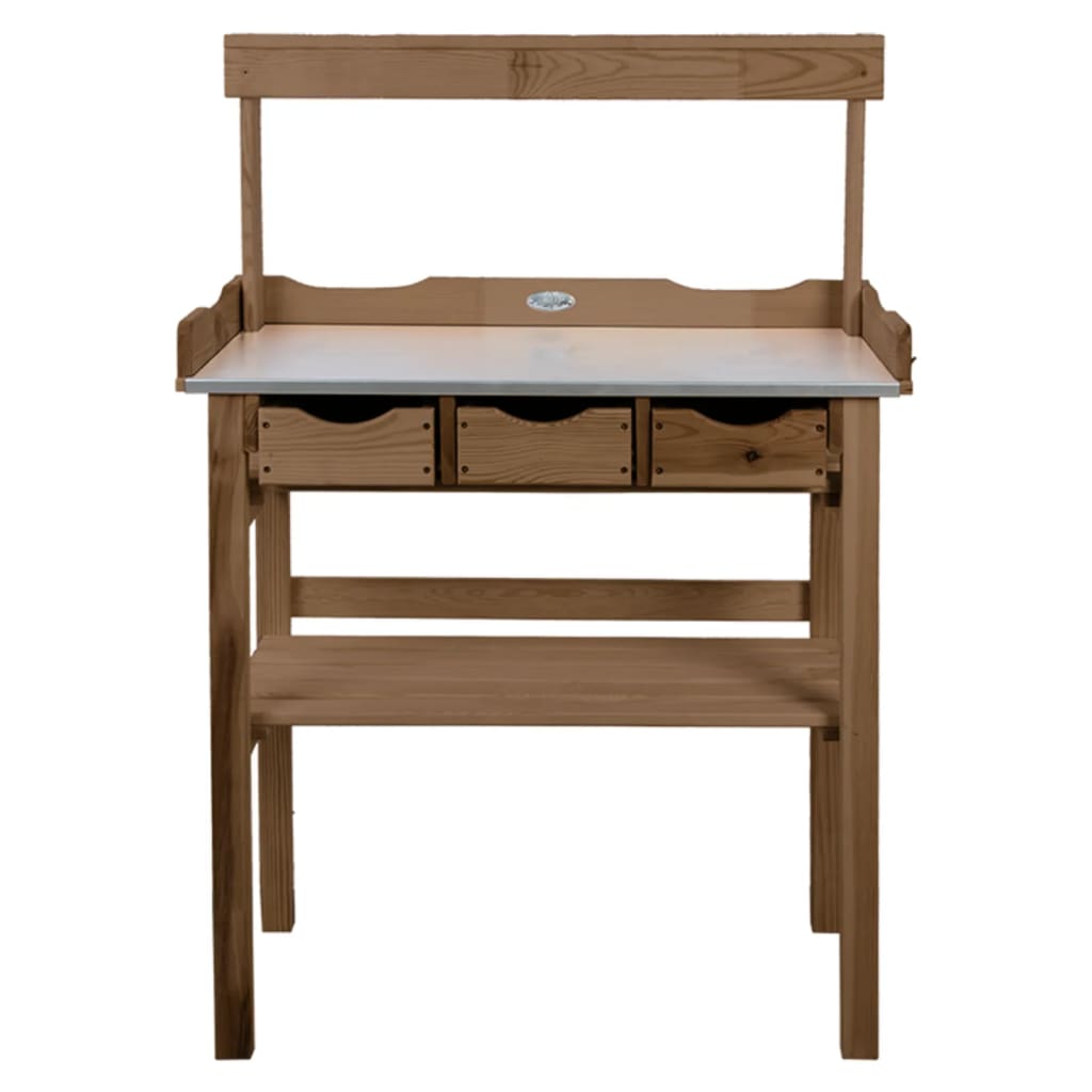 Esschert Design Esschert Design Botto Table With Drawer and Rack Brown