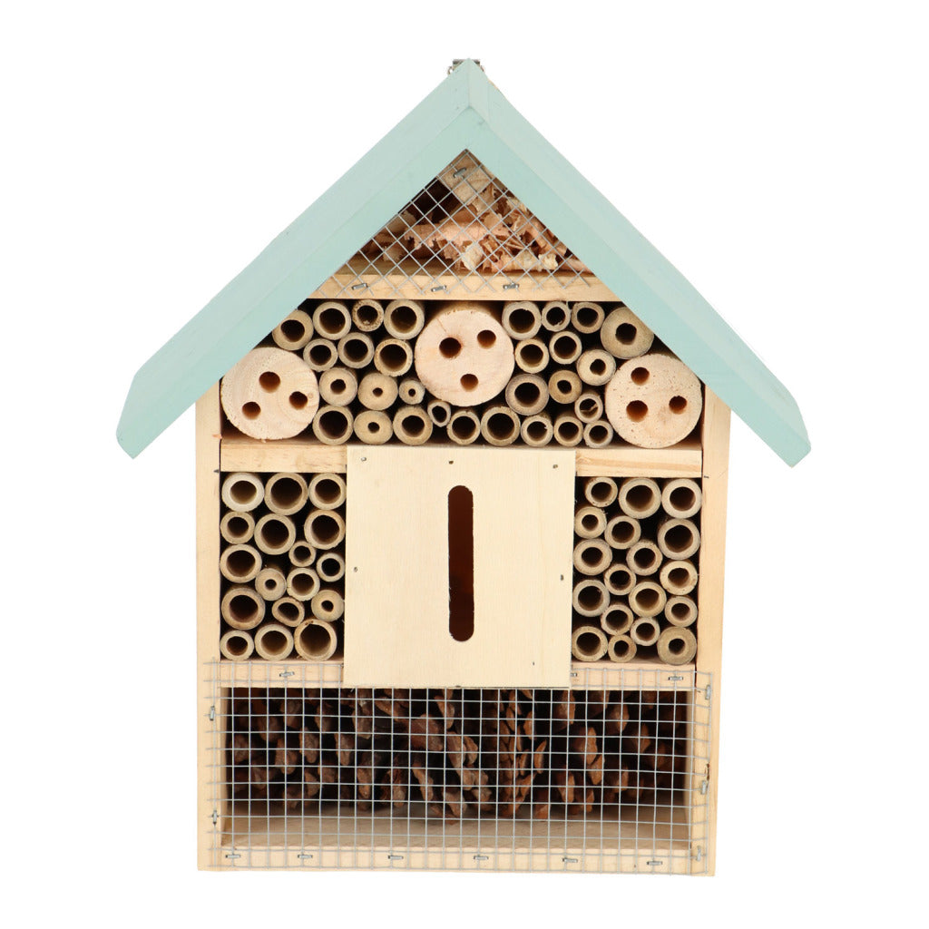 Esschert Design Wooden Insect Hotel 10x24x29 CM Natural Mint Green