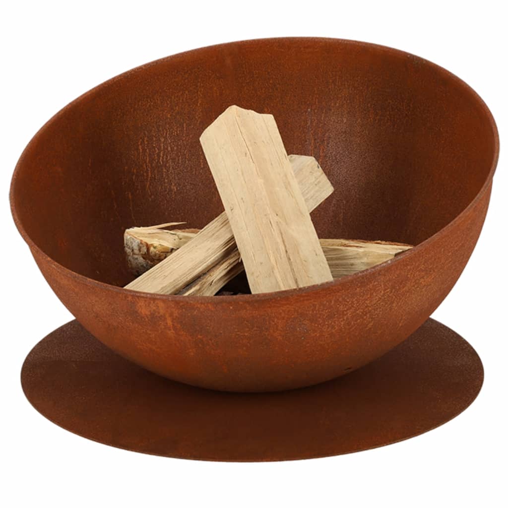 Den Esschert Design Esschert Design Feier Bowl Hellend op Disk Rust -Colored