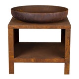 Esschert Design Esschert Design Fuoco ciotola con deposito in legno 62 cm Rust -colorato