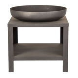 ESSCHERT Design ESSCHERT Design Fire Bowl con almacenamiento de madera de 62 cm Negro