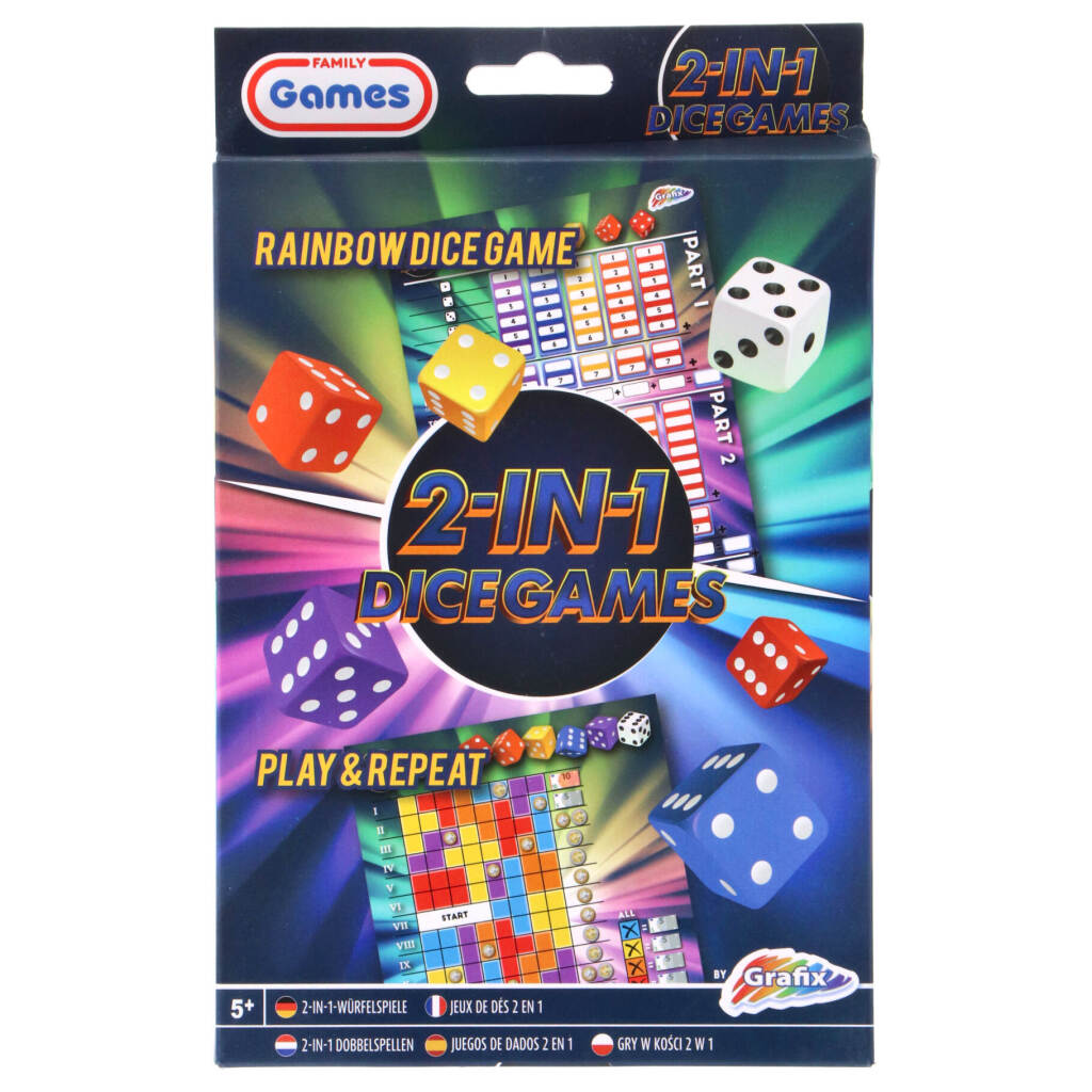 Grafix Dice Games 2in1 (Regenbogenwürfel und Wiederholung)