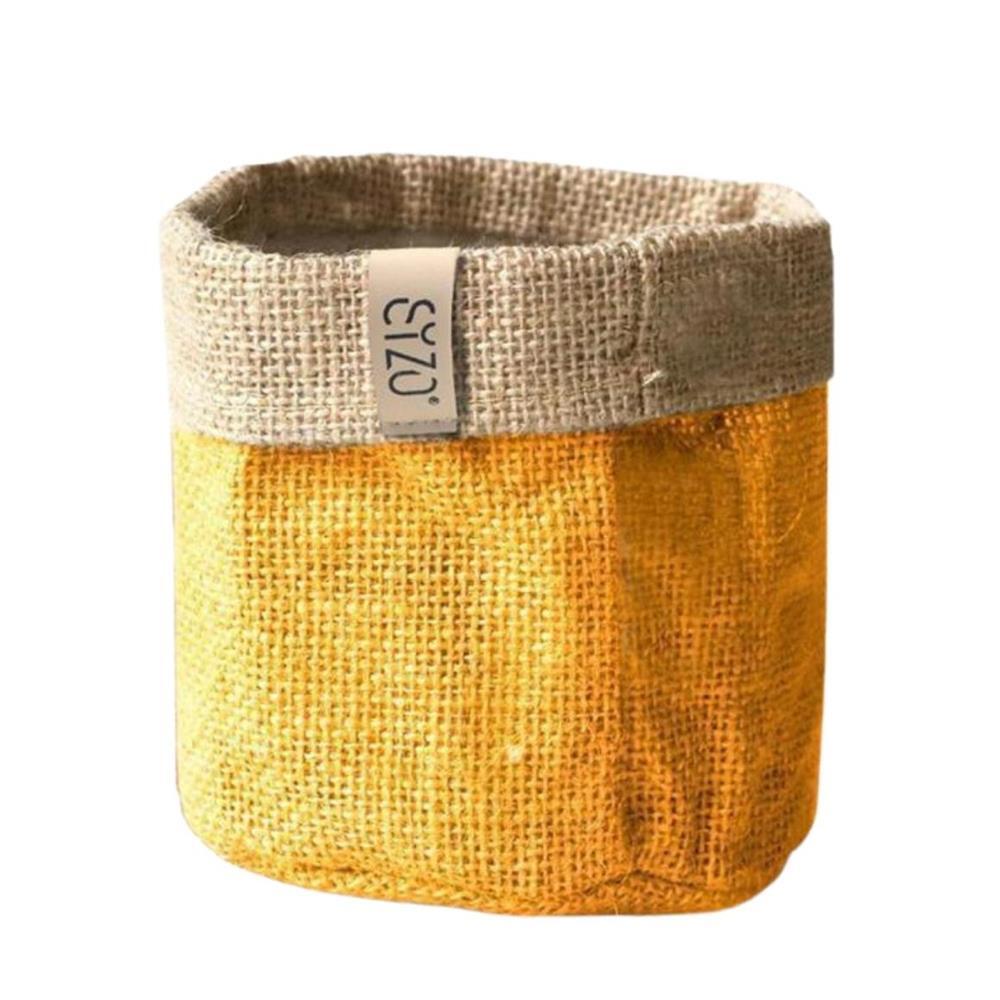 Sac à plante étanche SIZO Sac de jute de 25 cm jaune moutarde