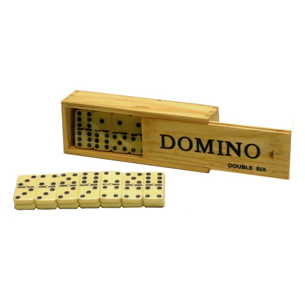 Basic domino in houten kistje