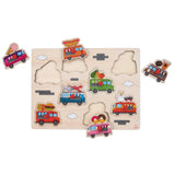 Engelhart Wooden Buttons Puzzle Food Trucks 8 kusů