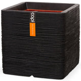 Capi Capi Planter Nature Rib kvadrat 40x40 cm črni KBLR903