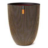 Capi Capi Flowerpot Groove Elegant 46x58 cm schwarz und goldfarben