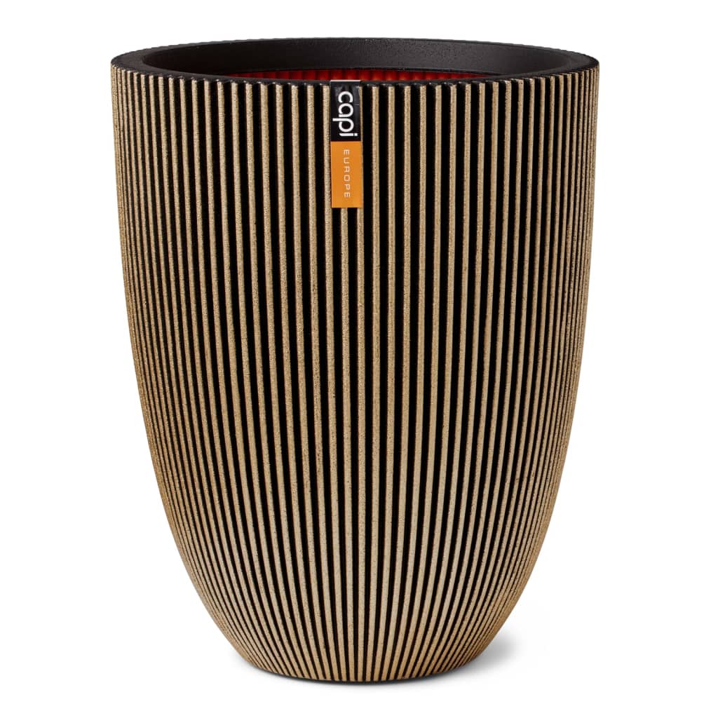 Capi Capi Flowerpot Groove élégant 46x58 cm noir et or de couleur