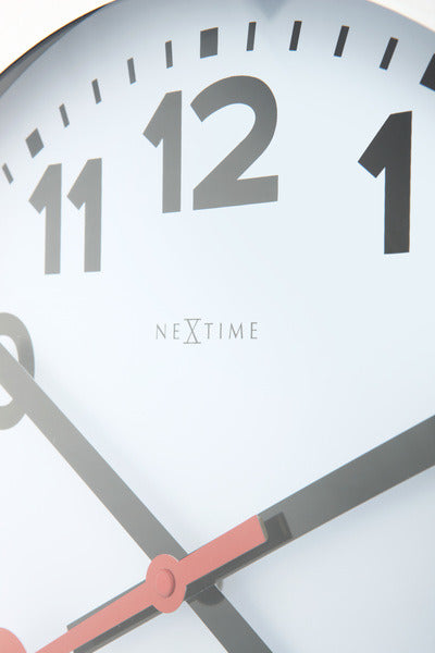 Nextime nextime ne-3999ar wandklok dia. 35 cm, geborsteld aluminium, #039;station #039;