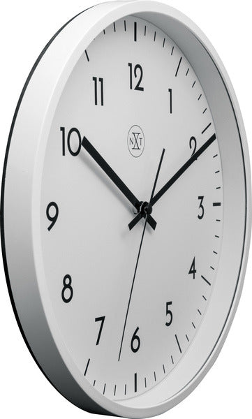 Nextime nextime nx-7320 wandklok nxt diameter 30cm kunststof wit, witte wijzerplaat