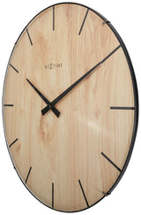 Nextime nextime ne-3249 wandklok edge-wood-dome dia 35cm kunststof licht bruin