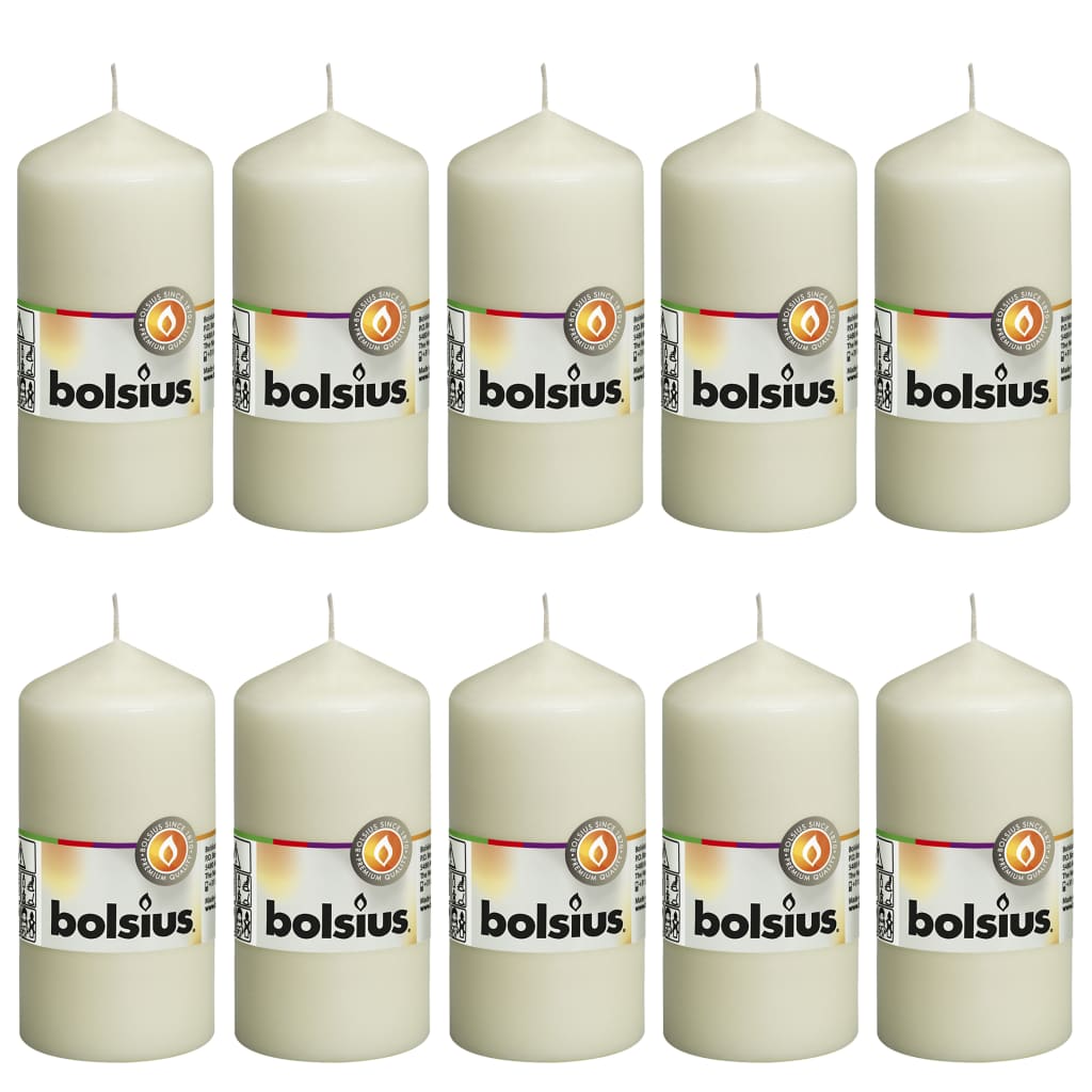 Bolsius Bolsius Stub Candles 10 szt. 120x58 mm kości słoniowej