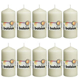 Bolsius Bolsius Stub Candles 10 szt. 120x58 mm kości słoniowej