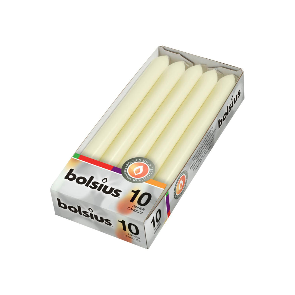 Bolsius Bolsius Dinner candles 2x23 cm 10 pieces ivory