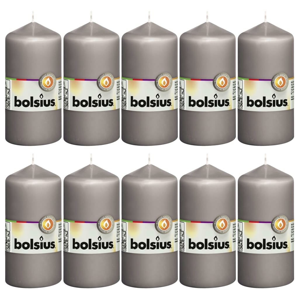 Bolsius Bolsius Stollen Candele 10 pezzi 120x58 mm grigio caldo