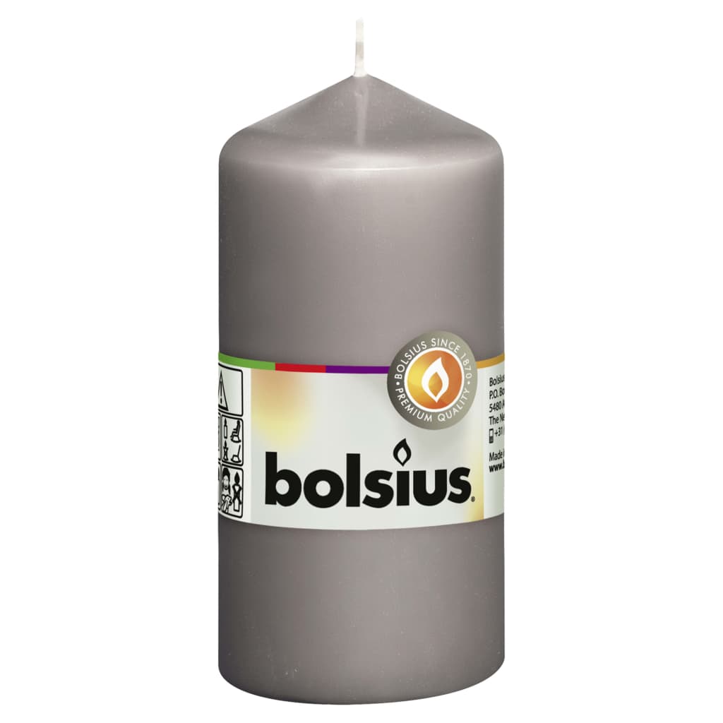 Bolsius Bolsius Stollen Candles 10 PCS 120x58 mm de gris cálido