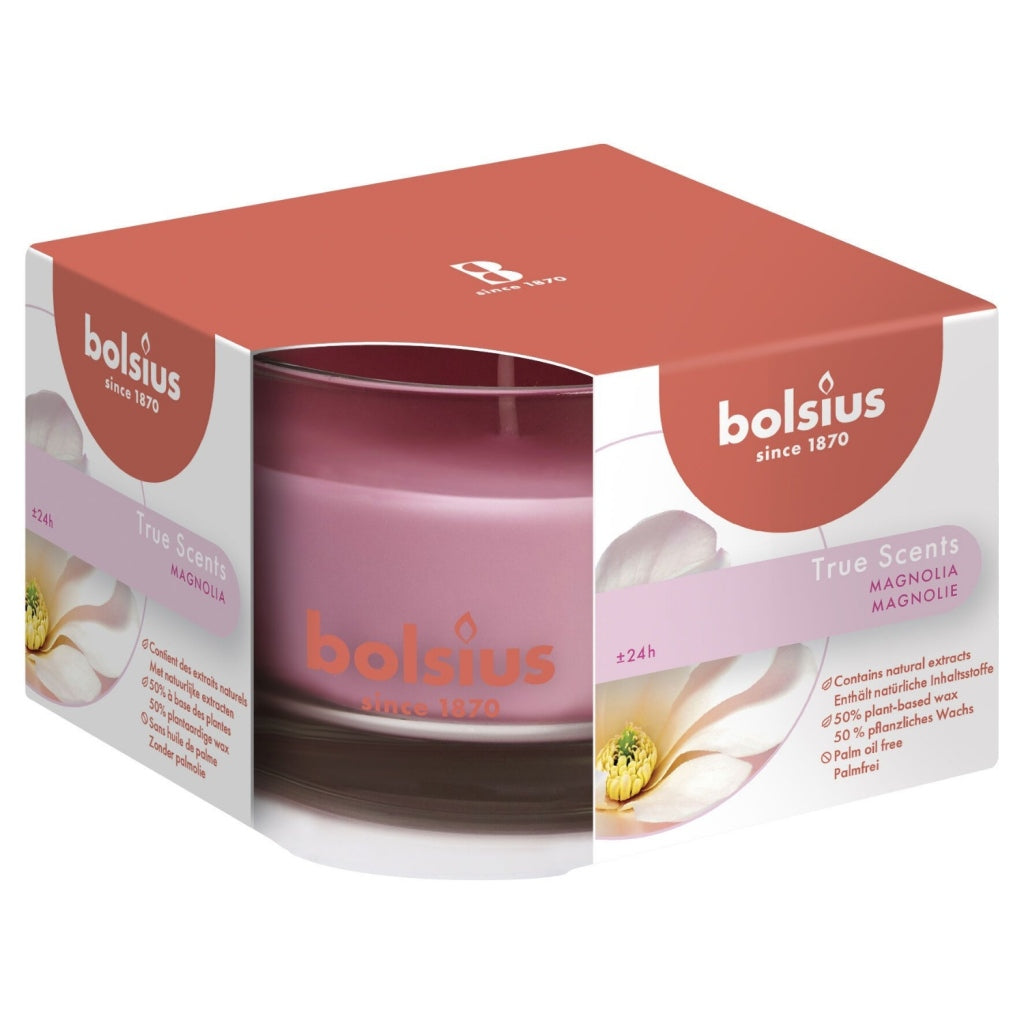 Bolsius True Scents Magnolia Duftkerze in Glas 6,3 x 9 cm 40 Brennstunden