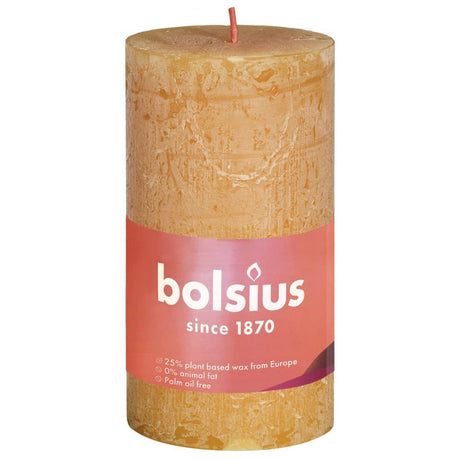 Bolsius Bolsius Stompkaarsen Shine 8 st rustiek 100x50 mm honinggeel