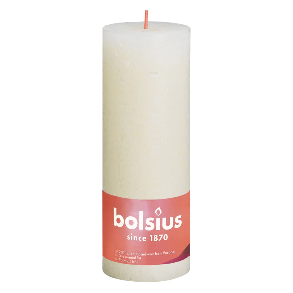 Bolsius Bolsius Stompkaarsen Shine 4 st rustiek 190x68 mm zacht parelkleurig