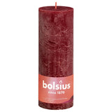 Bolsius Bolsius Stollen Shine 4 St Rustic 190x68 mm Velvet Red