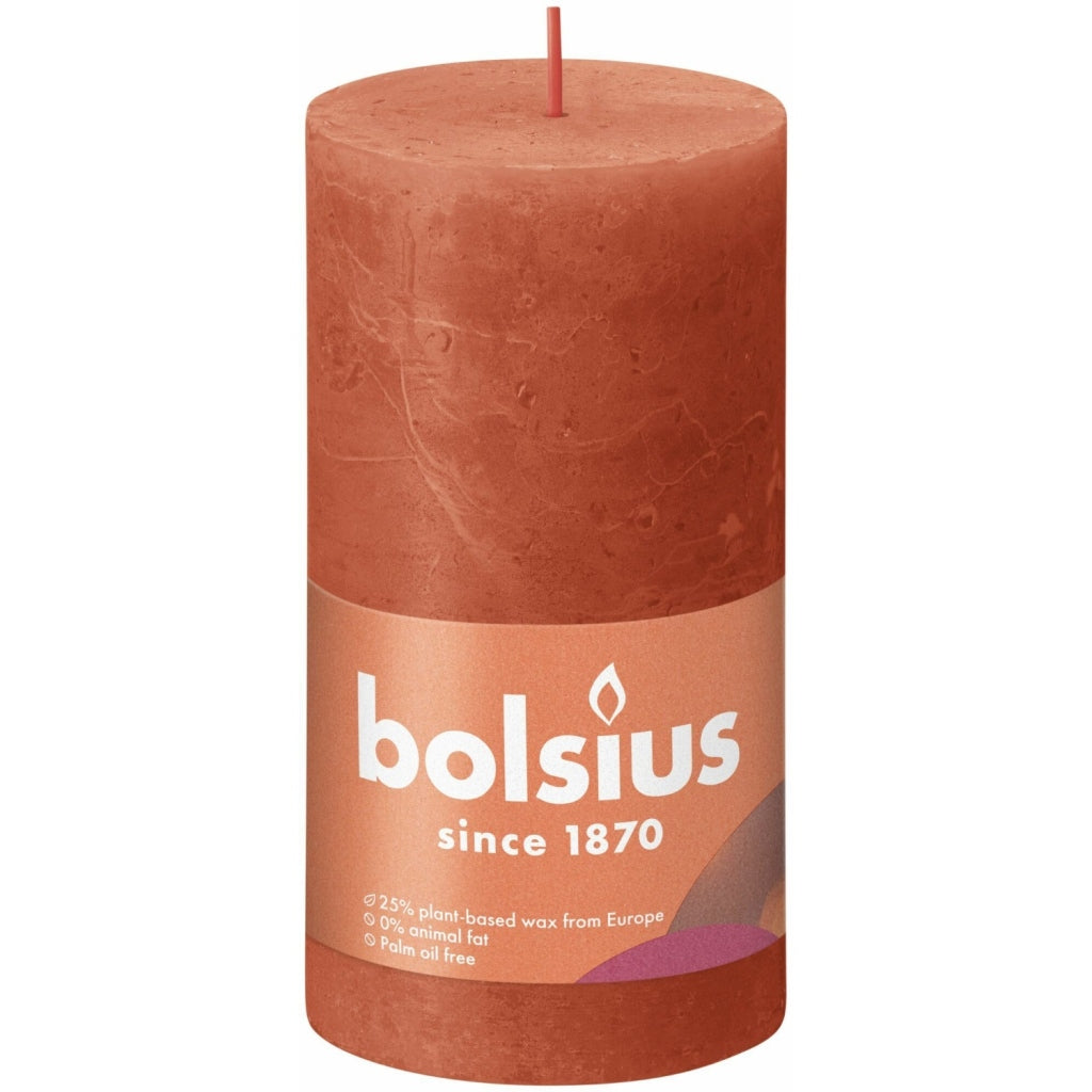 Bolsius stub stearinlys rustik 13x6,8 cm jordisk orange