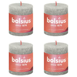 Bolsius Bolsius Stompkaarsen Shine 4 st rustiek 80x68 mm zandgrijs