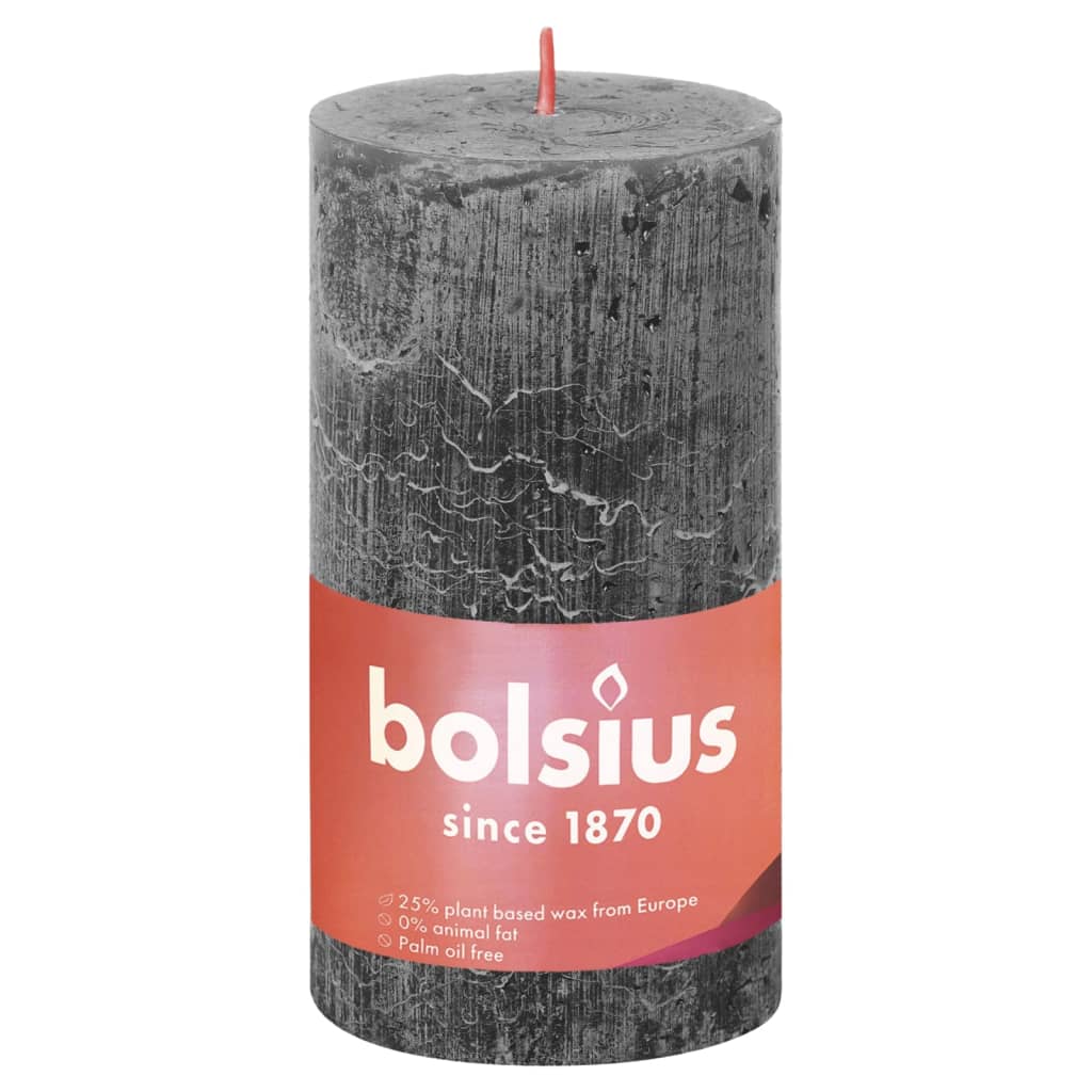 Bolsius Bolsius Stollen Shine 4 St Rustic 130x68 mm Storm Gray