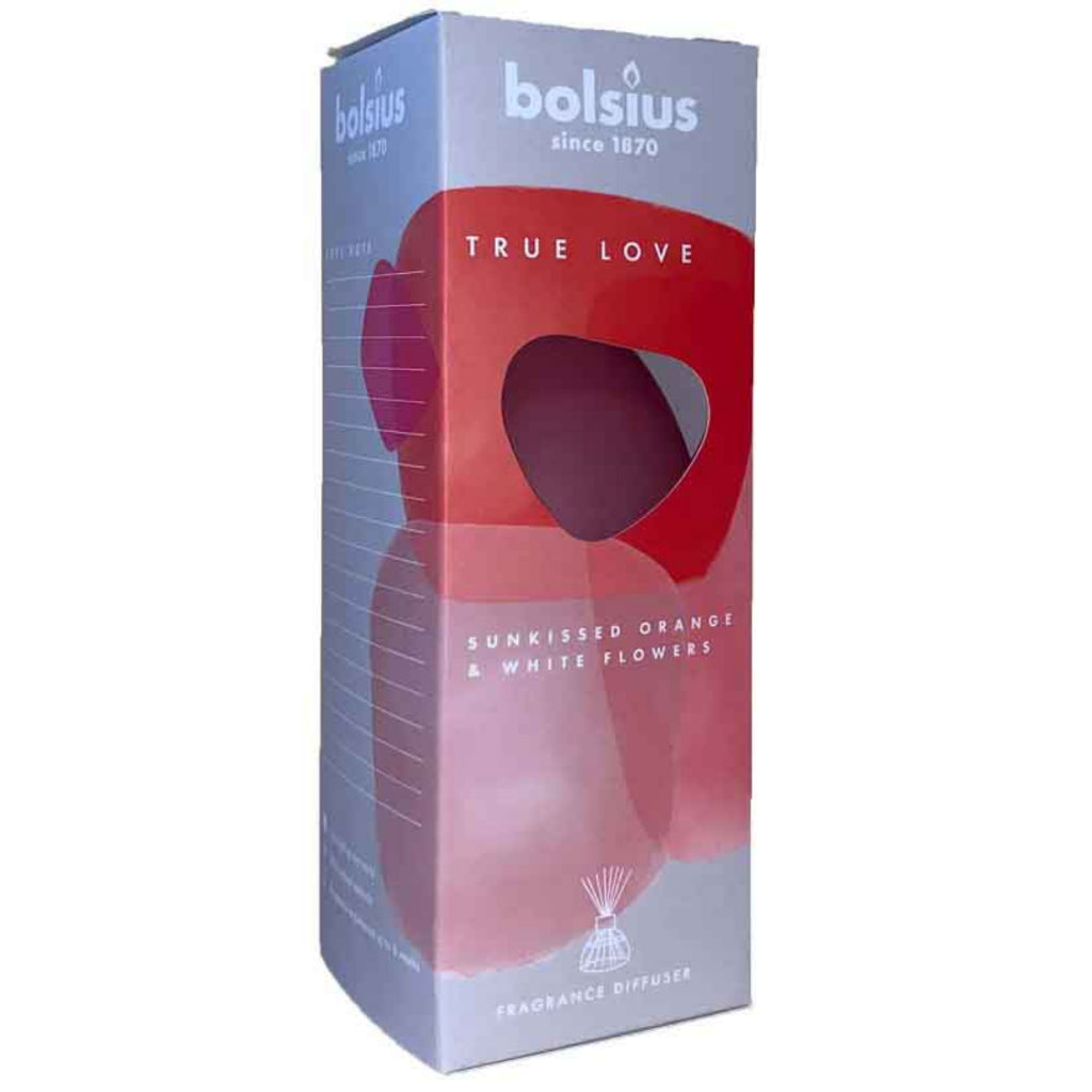 Bolsius Bolschius richteg Léift sunkisted orange a wäiss Blummen 45 ml