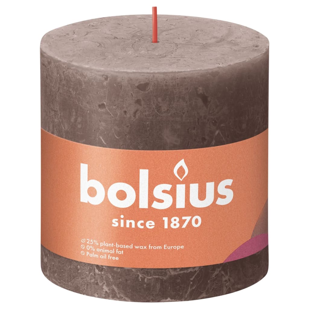 Bolsius Bolsius Stollen Shine 3 st rustik 100x100 mm rustik taupe