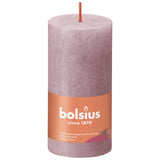 Bolsius Bolsius Stompkaarsen Shine 8 st rustiek 100x50 mm ash rose