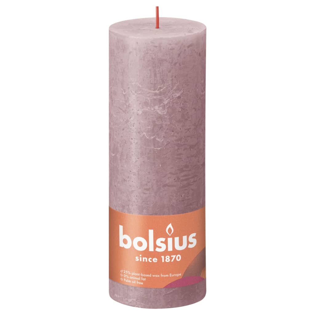 Bolsius Bolsius Stompkaarsen Shine 4 st rustiek 190x68 mm ash rose