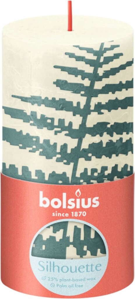 Bougie rustique de Bolsius 130 68 motif de feuille