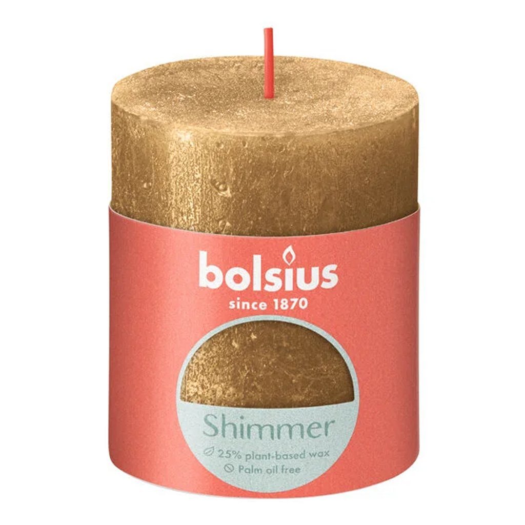 Bolsius Stub Candle Shimmer 8x6,8 cm złoto