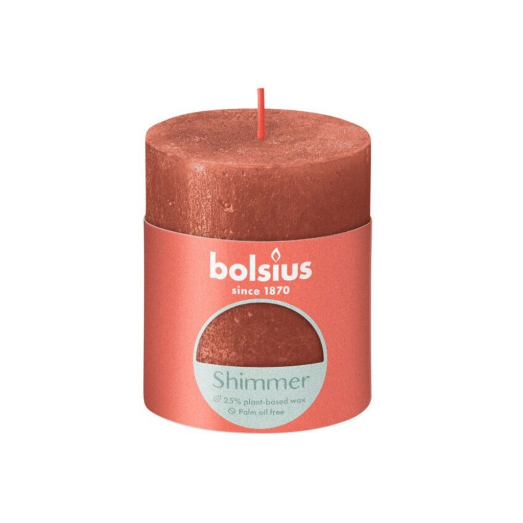 Bolsius Rustic Stub candle 8x6.8 cm Shimmer Amber