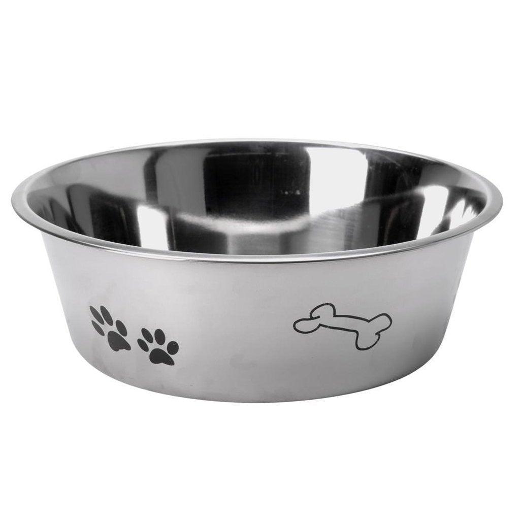 Tazón básico de comida para perros con acero inoxidable de 24 cm.