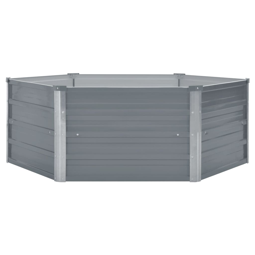 Plantador Vidaxl elevado 129x129x46 cm de acero galvanizado gris