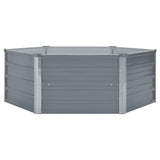 Plantador Vidaxl elevado 129x129x46 cm de acero galvanizado gris