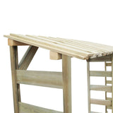 VIDAXL Firewood Storage doppio 300x44x176 cm in legno di pino impregnato