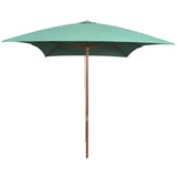 Vidaxl Parasol z lesenim drogom 200x300 cm zelena