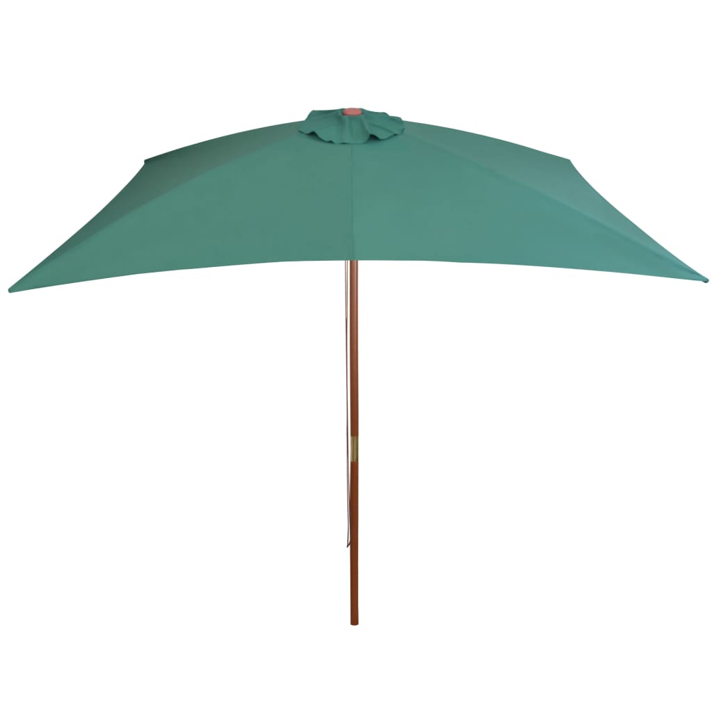 Vidaxl Parasol z lesenim drogom 200x300 cm zelena