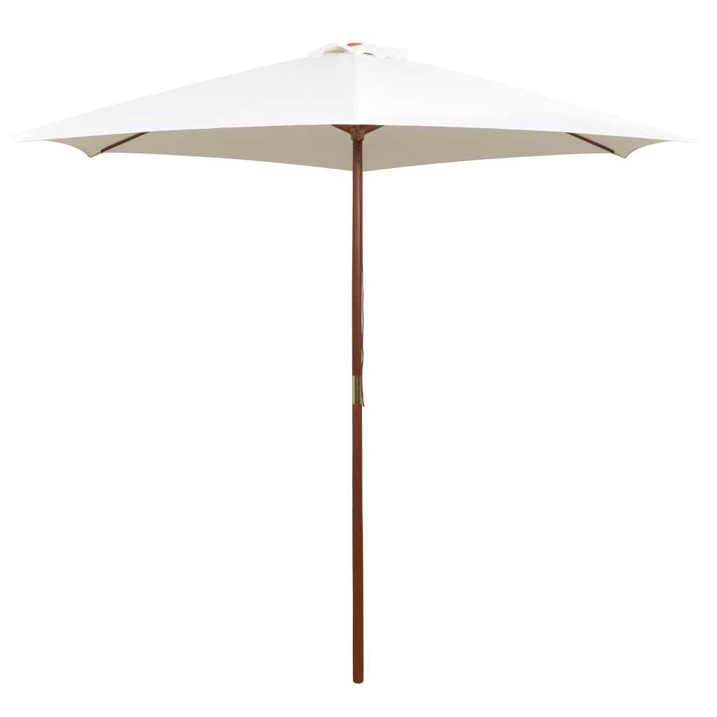 Vidaxl Parasol 270x270 cm lesena droga krema bela