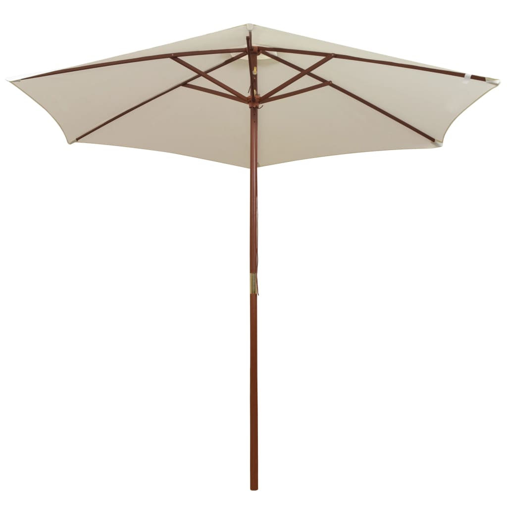 Vidaxl Parasol 270x270 cm lesena droga krema bela