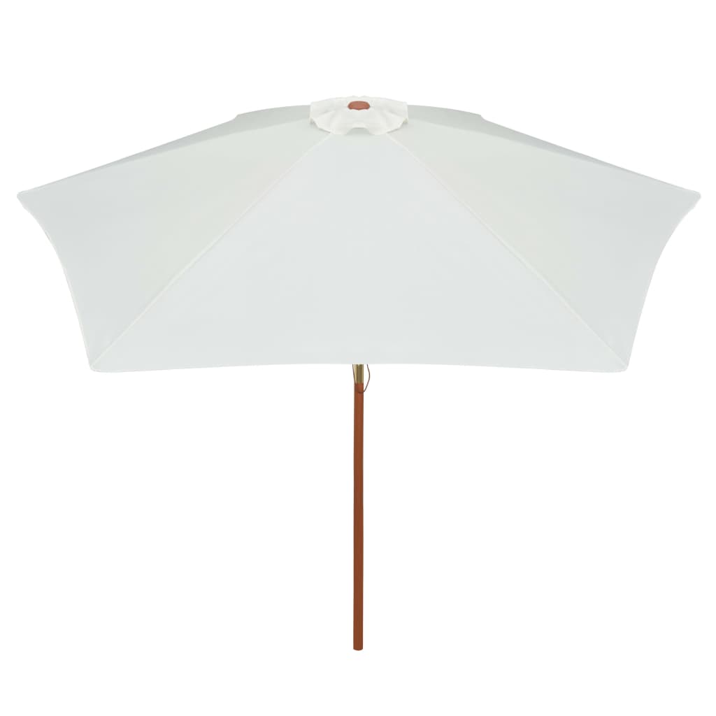 Vidaxl Parasol 270x270 cm lesena droga krema bela