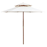 Vidaxl Double Decker Parasol 270x270 cm de madera de madera crema blanca