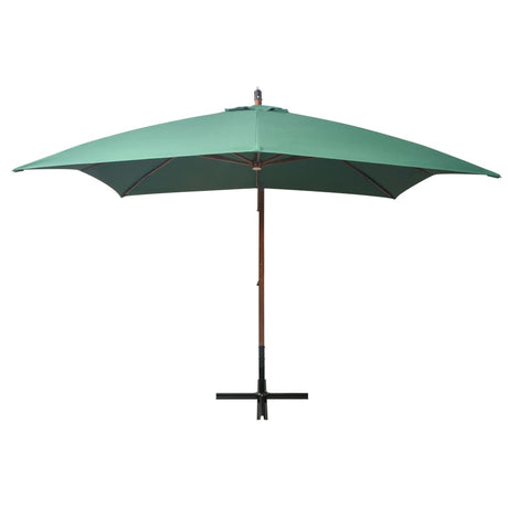 Vidaxl Parasol flottant avec poteau en bois 300x300 cm vert