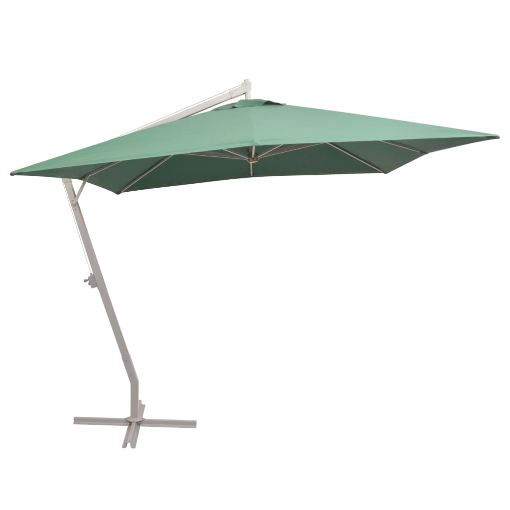 Parasol flotante Vidaxl con poste de aluminio 300x300 cm verde