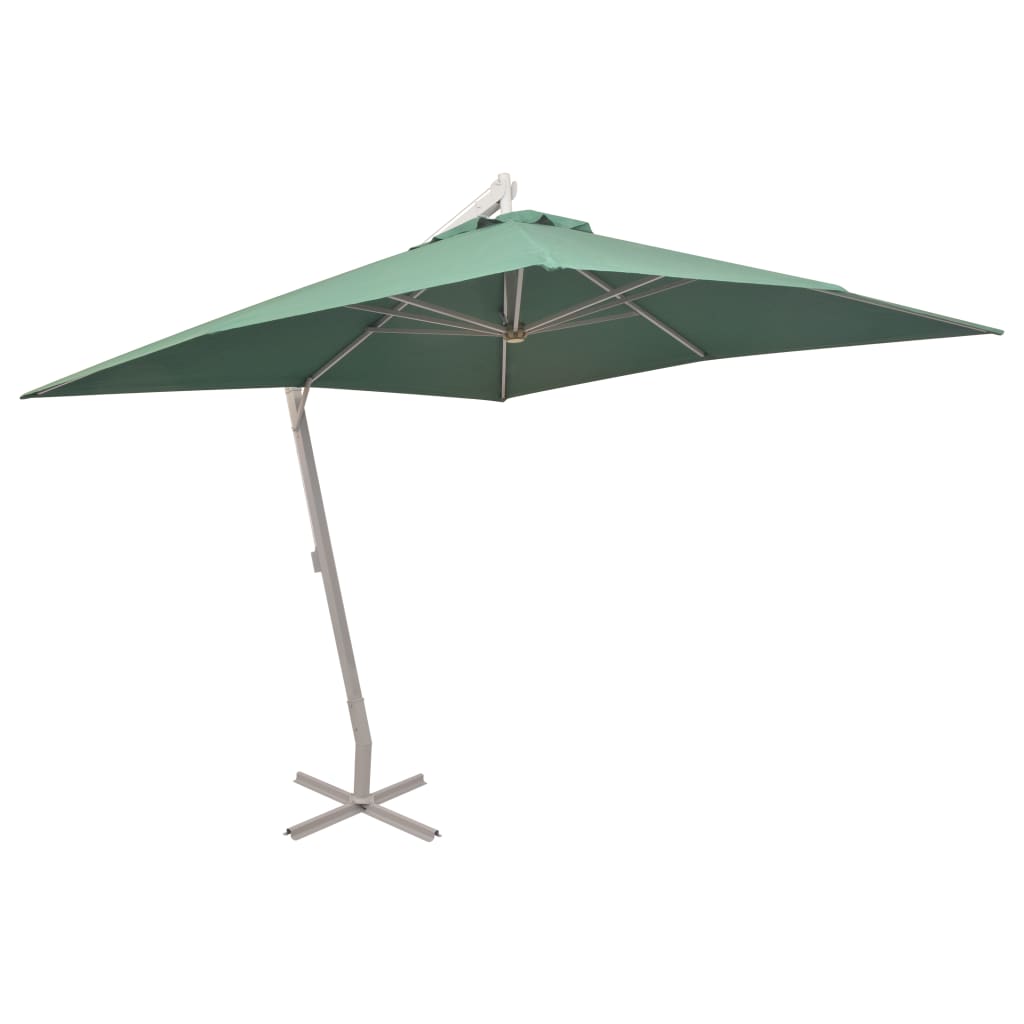 Parasol flotante Vidaxl con poste de aluminio 300x300 cm verde