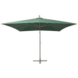 Parasol flotante Vidaxl con poste de aluminio 300x300 cm verde