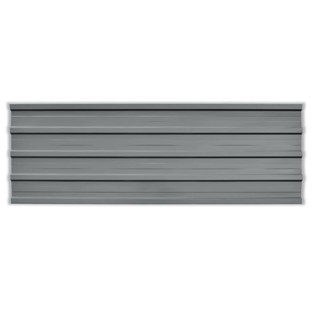 Vidaxl 12 st roof panels galvanized steel gray